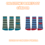 calcetines barefoot condor listados con rizo en puntera