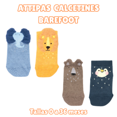 calcetines barefoot con forma de pie attipas