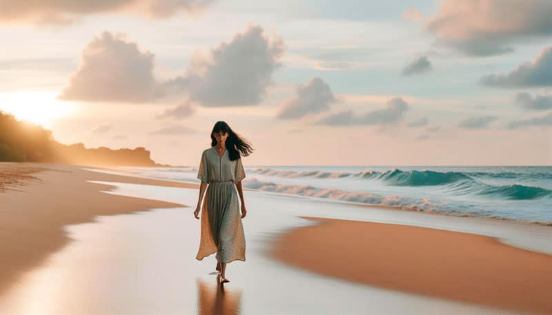 Caminar descalzo con calzado respetuoso de mujer