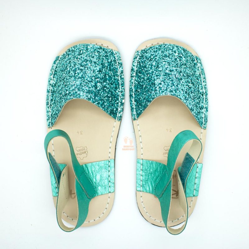sandalias-barefoot-menorquinas-ria-glitter-jade.jpg Sandalias Menorquinas Respetuosas Ria Glitter