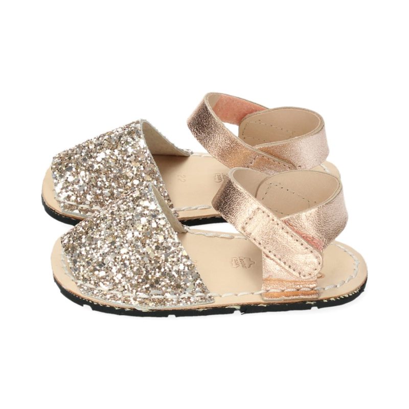 sandalias-barefoot-menorquinas-ria-glitter-peach-melocoton.jpg Sandalias Menorquinas Respetuosas Ria Glitter