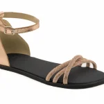 Flexinens Sandalias Valencianas S-6625-PR PEA/LAM NUDE talonera en dorado + pedrería en dorado-rosa y suela en negro