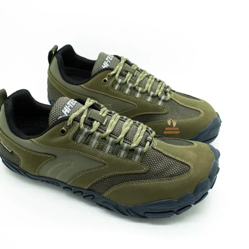 calzado-barefoot-senderismo-hi-tec-figaro-low-wp-waterprood-kak-verdei calzado-barefoot-senderismo-hi-tec-figaro-low-wp-waterprood-kak-verdei