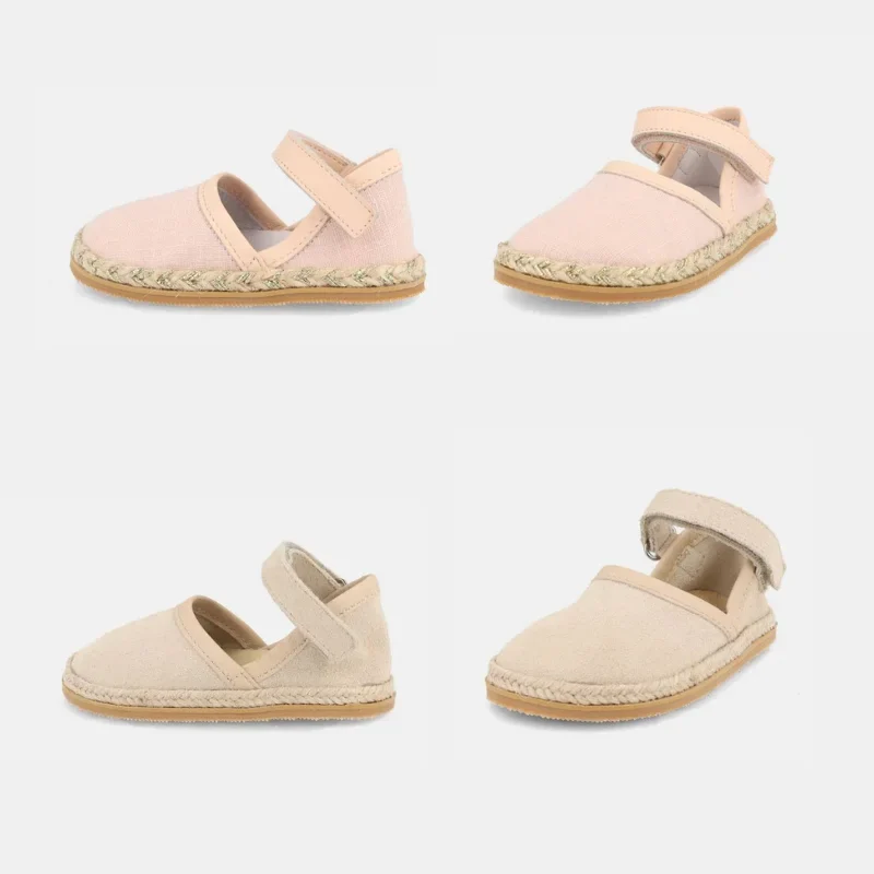 Merceditas Barefoot Blanditos MAHON beige y rosa nude