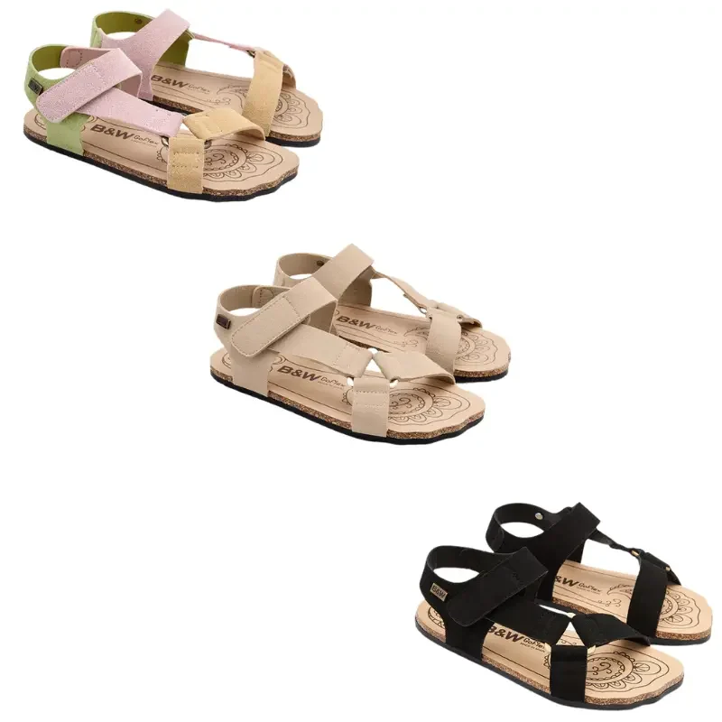 Sandalias Barefoot B&W Goflex Basic negro, arena, multi