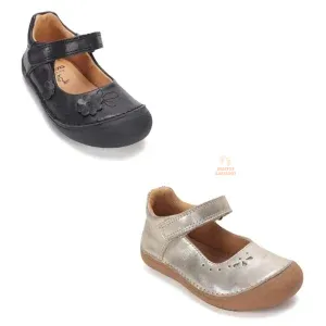 Merceditas Barefoot D.D. Step H063 negras colegiales y plata