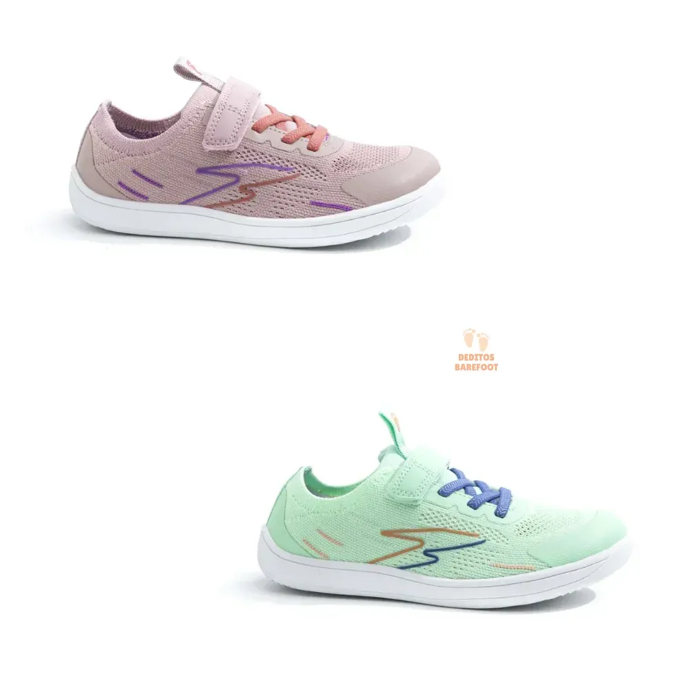 Zapatillas Barefoot Demax 2327 Infantiles Verde y Rosa Zapatillas Barefoot Demax 2327 Infantiles Verde y Rosa