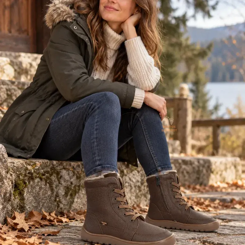 Botas Barefoot Impermeables Froddo UP TEX CORE de Piel y Lana marron Botas Barefoot Impermeables Froddo UP TEX CORE de Piel y Lana marron