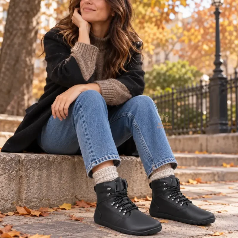 Botines Barefoot Impermeables de Piel Stitch & Walk P107-62378A negro mujer Botines Barefoot Impermeables de Piel Stitch & Walk P107-62378A negro mujer